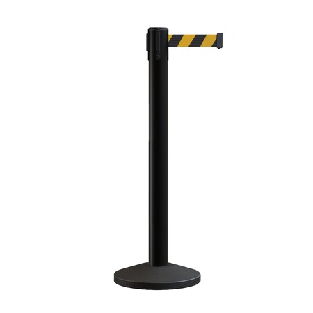 Montour Line Stanchion Belt Barrier Black Post 16ft. Black/Yel Belt ES660-BK-BYD-160